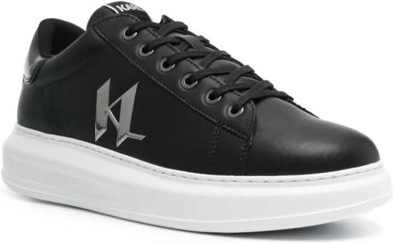 Karl Lagerfeld Leren sneakers met logopatch Zwart