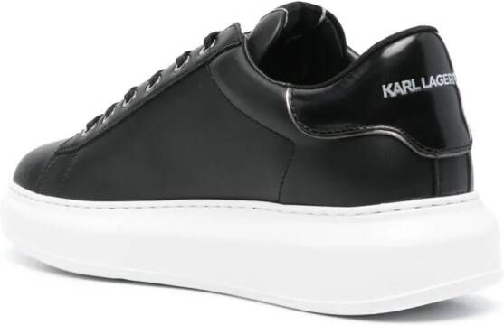 Karl Lagerfeld Leren sneakers met logopatch Zwart