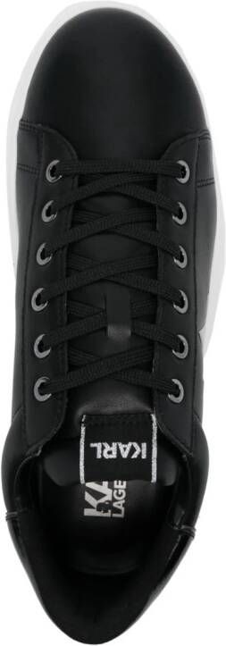 Karl Lagerfeld Leren sneakers met logopatch Zwart