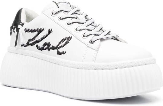 Karl Lagerfeld Sneakers met geborduurd logo Wit