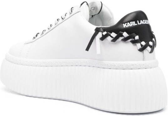 Karl Lagerfeld Sneakers met geborduurd logo Wit