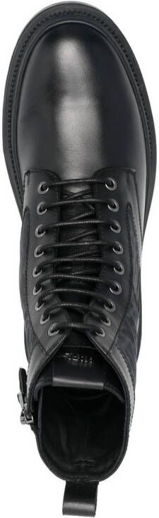 Karl Lagerfeld Outland combat boots met vlakken Zwart