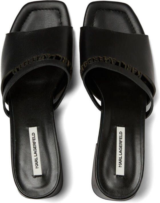 Karl Lagerfeld Plaza 55mm leren sandalen Zwart