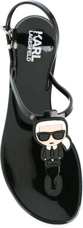 Karl Lagerfeld rubber jelly Lagerfeld sandal Zwart