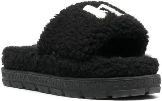 Karl Lagerfeld Salon slippers met monogram Zwart