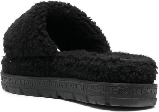 Karl Lagerfeld Salon slippers met monogram Zwart