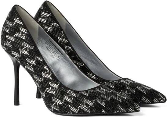 Karl Lagerfeld Sarabande II pumps met monogram patroon Zwart