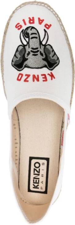 Kenzo Canvas espadrilles met borduurwerk Wit