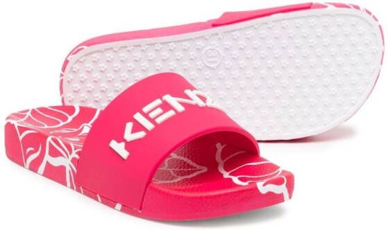 Kenzo Kids Badslippers met logoprint Roze