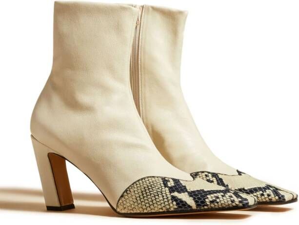 KHAITE The Dallas laarzen met pythonprint Beige