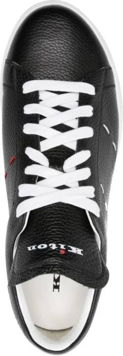 Kiton Leren sneakers met naad detail Zwart