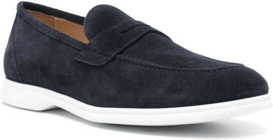 Kiton Moka suède loafers Blauw