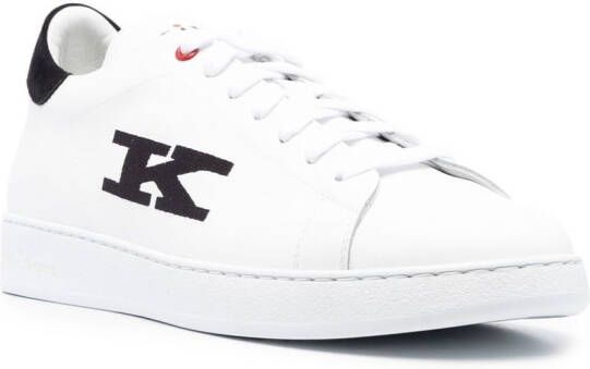 Kiton Sneakers met geborduurd monogram Wit