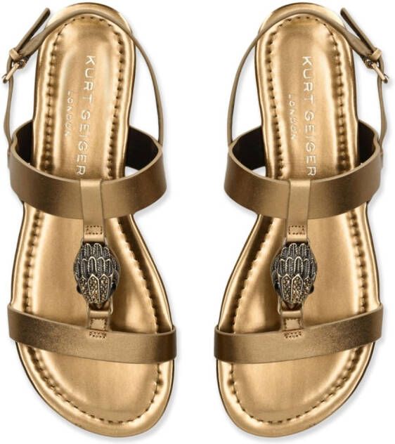 Kurt Geiger London Hampton metallic sandalen Goud