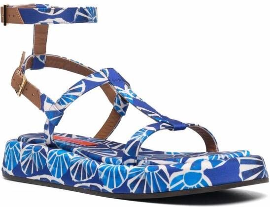 La DoubleJ Jazzy sandalen met print Blauw