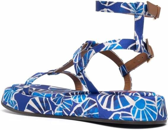 La DoubleJ Jazzy sandalen met print Blauw