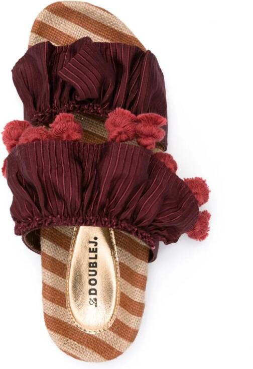 La DoubleJ Pimento slippers met pompon Paars