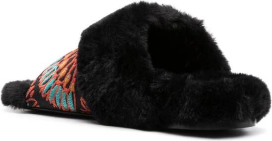 La DoubleJ Winter slippers met jacquard Zwart