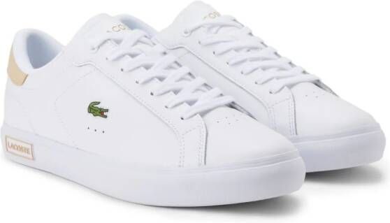 Lacoste Powercourt leren sneakers Wit