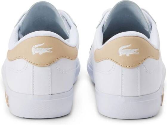 Lacoste Powercourt leren sneakers Wit