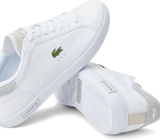 Lacoste Powercourt leren sneakers Wit