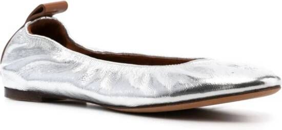 Lanvin Ballerina's met metallic-effect Zilver