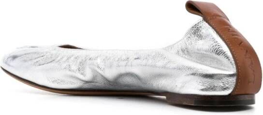 Lanvin Ballerina's met metallic-effect Zilver