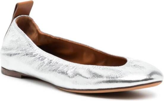 Lanvin Ballerina's met metallic-effect Zilver