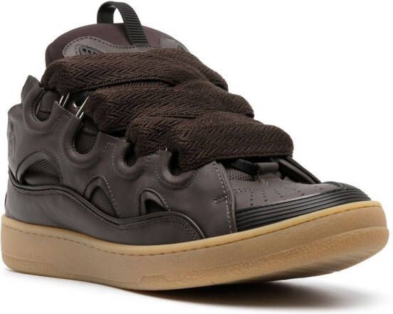 Lanvin Curb leren sneakers Bruin