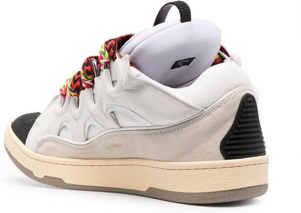 Lanvin Curb sneakers met suède Wit