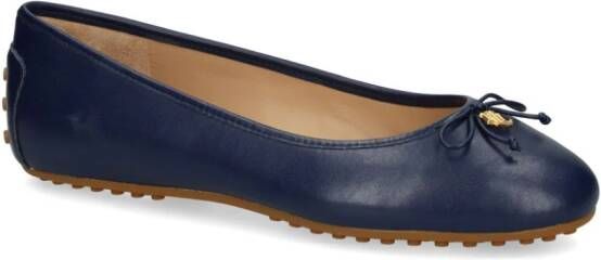 Lauren Ralph Lauren Leren ballerina's met strik-detail Blauw