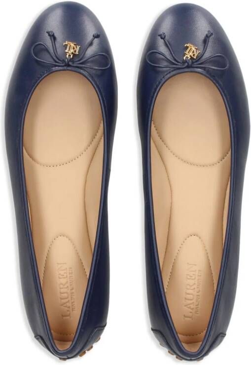 Lauren Ralph Lauren Leren ballerina's met strik-detail Blauw