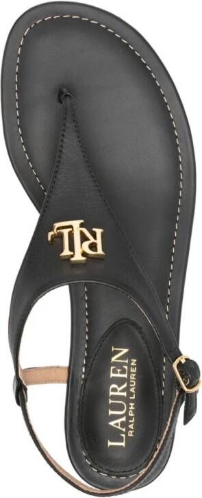 Lauren Ralph Lauren Ellington leren sandalen Zwart