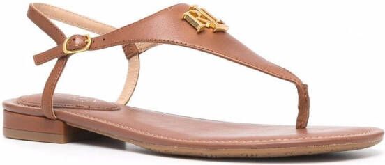 Lauren Ralph Lauren Ellington leren sandalen Bruin