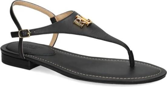 Lauren Ralph Lauren Ellington leren sandalen Zwart