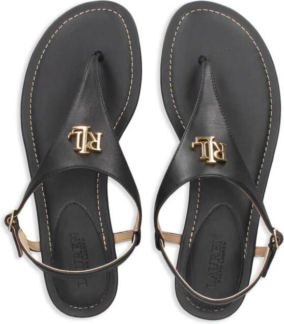 Lauren Ralph Lauren Ellington leren sandalen Zwart