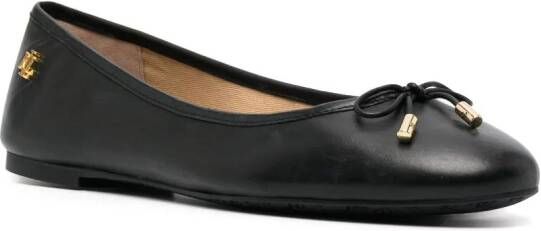 Lauren Ralph Lauren Jayna leather ballerina shoes Zwart