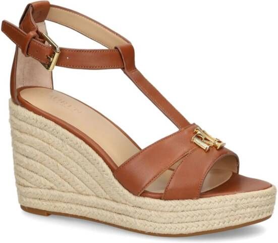 Lauren Ralph Lauren Sandalen met sleehak Bruin