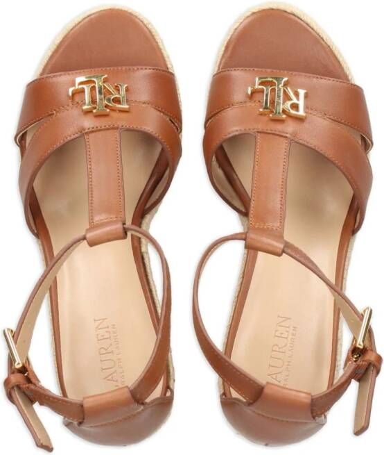 Lauren Ralph Lauren Sandalen met sleehak Bruin