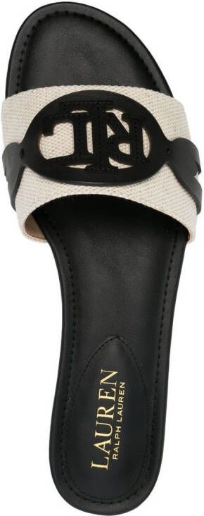 Lauren Ralph Lauren Slippers met logo-patch Beige