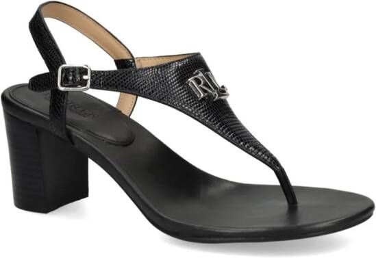 Lauren Ralph Lauren Westcott leren sandalen Zwart