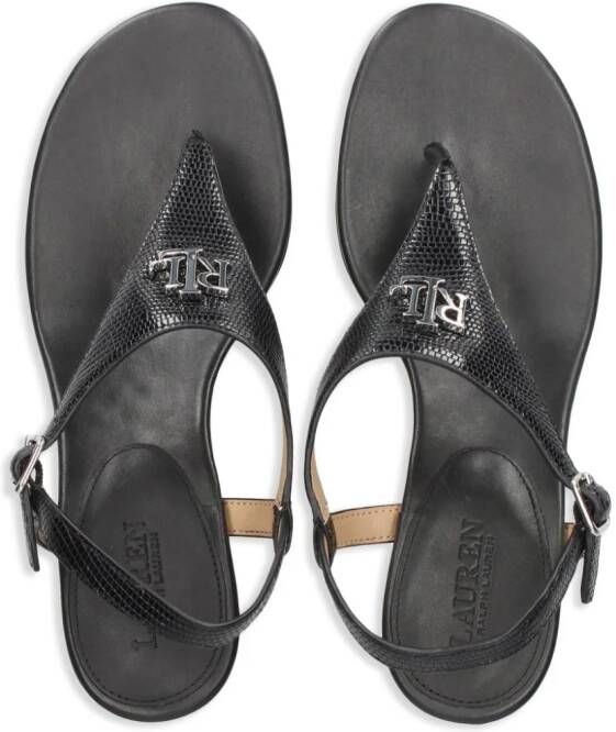 Lauren Ralph Lauren Westcott leren sandalen Zwart