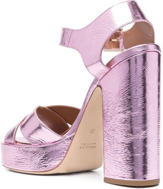 Laurence Dacade Rosange metallic sandalen Roze