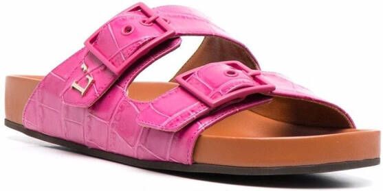 L'Autre Chose Sandalen met krokodillenleer-reliëf Roze