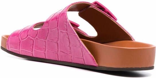 L'Autre Chose Sandalen met krokodillenleer-reliëf Roze