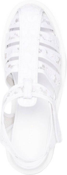 Le Silla Fisherman sandalen met kant Wit