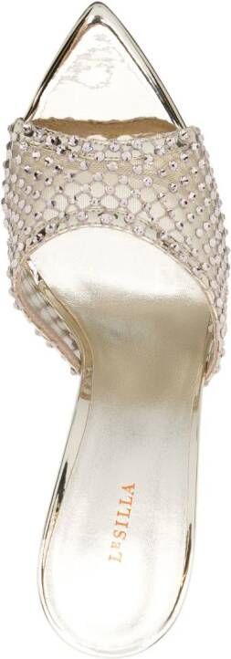 Le Silla Gilda 110mm crystal sandals Goud