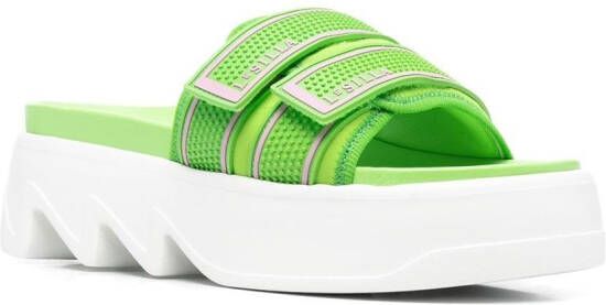 Le Silla Poolside sandalen met plateauzool Groen