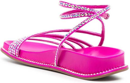 Le Silla Sandalen verfraaid met kristallen Roze