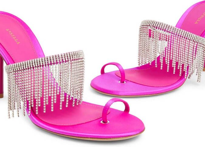 Le Silla The Jewels sandalen met franje Roze